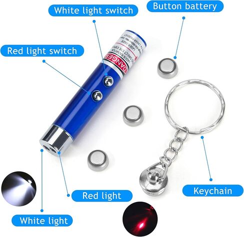 8 قطعة لعبة قطة حمراء صغيرة أدوات التدريب التفاعلية 2in1 أبيض أحمر LED ضوء الشعلة لعبة للكلاب مستلزمات الحيوانات الأليفة in Kuwait