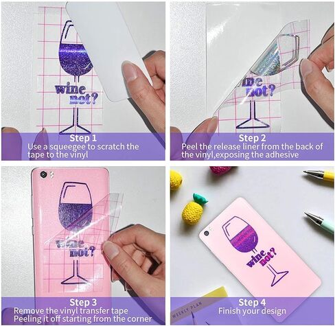 IModeur Transfer Tape for Vinyl - 12" x 50Ft Clear Vinyl Transfer Paper Tape Roll with Red Grid for Permanent Vinyl and Self Adhesive Vinyl for Cricut, Signs Stickers, Car Decals in Kuwait