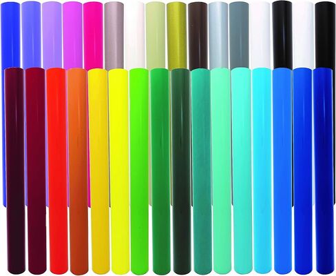 حزمة بداية لاصقة دائمة من الفينيل مقاس 12 × 6 أقدام للكريكات والصورة الظلية وقواطع الحرف اليدوية والشارات والملصقات ومقاومة للماء من كرافتبلز (32 لفة) in Kuwait