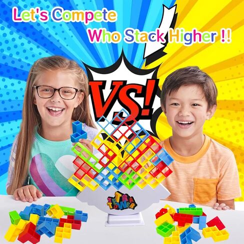 32 قطعة من ألعاب برج تيترا كومة ألعاب لوحة الهجوم تيترا تتريس ألعاب التراص التوازن فريق بناء كتل 2 لاعبين لعبة ألغاز للأطفال والكبار والأصدقاء والفصول الدراسية العائلية ولعبة الليل والحفلات in Kuwait