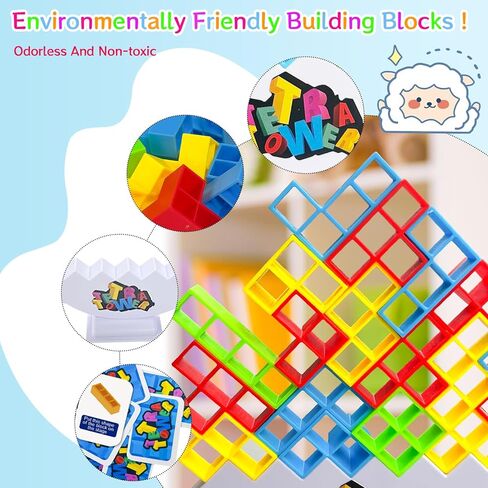 32 قطعة من ألعاب برج تيترا كومة ألعاب لوحة الهجوم تيترا تتريس ألعاب التراص التوازن فريق بناء كتل 2 لاعبين لعبة ألغاز للأطفال والكبار والأصدقاء والفصول الدراسية العائلية ولعبة الليل والحفلات in Kuwait