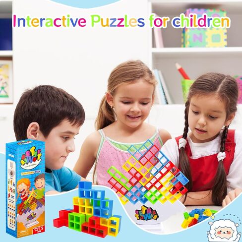 32 قطعة من ألعاب برج تيترا كومة ألعاب لوحة الهجوم تيترا تتريس ألعاب التراص التوازن فريق بناء كتل 2 لاعبين لعبة ألغاز للأطفال والكبار والأصدقاء والفصول الدراسية العائلية ولعبة الليل والحفلات in Kuwait