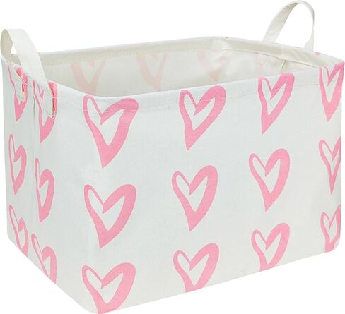 CLOCOR Rectangular Pink Heart Basket Empty, Storage Bin, Waterproof Book Box, Gift Basket(Pink Heart) in Saudi Arabia