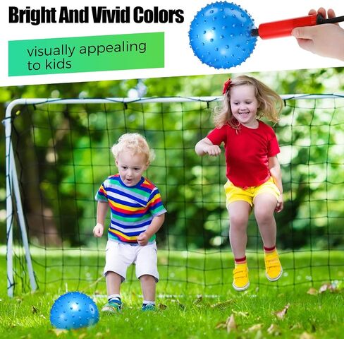 Jerify 64 Pieces 6.3 Inch Knobby Balls for Kids Sensory Balls with Air Pump Small Inflatable Bouncy Balls Soft Spiky Toddler Ball Bounce Party Favors Baby Massage Stress Play Set, 5 Assorted Colors in Saudi Arabia