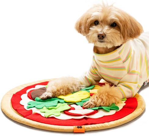 لعبة MEWOOFUN Pizza Dog Snuffle، ألعاب تفاعلية للكلاب من أجل الملل، لعبة ألغاز للكلاب لمهارات البحث عن الطعام الطبيعية، ألعاب إثراء الكلاب لتدريب الذكاء، حصيرة Snuffle للكلاب والقطط (بني) in Saudi Arabia