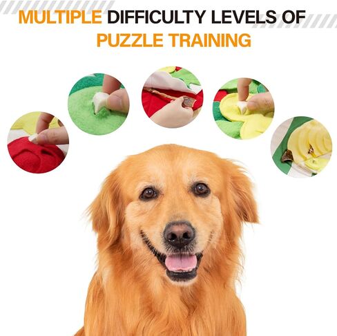 لعبة MEWOOFUN Pizza Dog Snuffle، ألعاب تفاعلية للكلاب من أجل الملل، لعبة ألغاز للكلاب لمهارات البحث عن الطعام الطبيعية، ألعاب إثراء الكلاب لتدريب الذكاء، حصيرة Snuffle للكلاب والقطط (بني) in Saudi Arabia