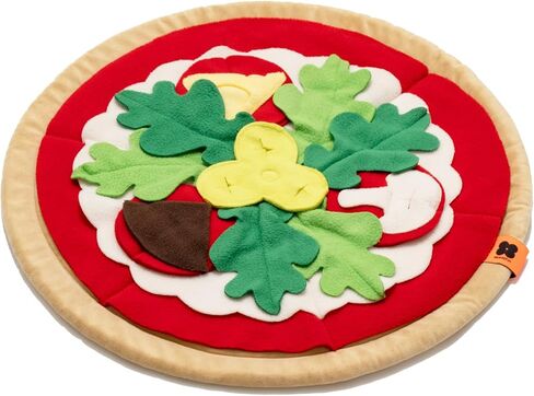 لعبة MEWOOFUN Pizza Dog Snuffle، ألعاب تفاعلية للكلاب من أجل الملل، لعبة ألغاز للكلاب لمهارات البحث عن الطعام الطبيعية، ألعاب إثراء الكلاب لتدريب الذكاء، حصيرة Snuffle للكلاب والقطط (بني) in Saudi Arabia