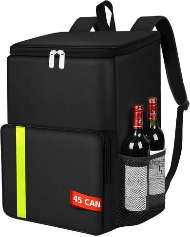 AURUZA 30L Backpack Cooler Bag, Black, Large Capacity, Insulated, Leak Proof, 16 Hours Cooling, 45 Cans in Saudi Arabia