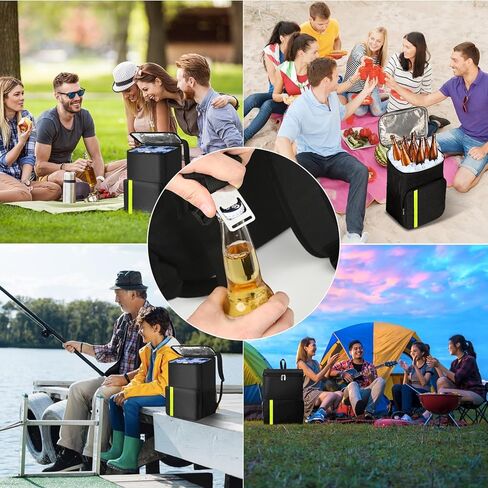 AURUZA 30L Backpack Cooler Bag, Black, Large Capacity, Insulated, Leak Proof, 16 Hours Cooling, 45 Cans in Saudi Arabia