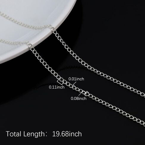 سلسلة من الفضة الإسترليني 925 0.4x2.2x2.8 مللي متر لنتائج صنع المجوهرات 19.6 بوصة/قطعة in Saudi Arabia