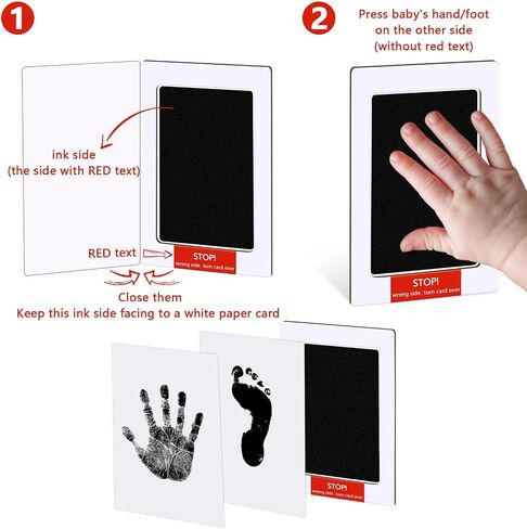 Whaline 18Pcs Baby Inkless Handprint and Footprint Kit 6 Colorful Safe Hand and Foot Ink Pad and 12 Card Clean Touch Dog Paw Print Stamp Kit for Newborn Pet Registry Family Keepsake Baby Shower Gift in Saudi Arabia