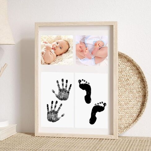 Whaline 18Pcs Baby Inkless Handprint and Footprint Kit 6 Colorful Safe Hand and Foot Ink Pad and 12 Card Clean Touch Dog Paw Print Stamp Kit for Newborn Pet Registry Family Keepsake Baby Shower Gift in Saudi Arabia