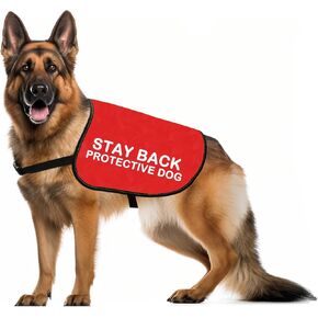JXGZSO Rescue Dogs Stay Back Protective Dog Jacket Vest Anxious Dogs Dog Walking Slogan Warning Vest (Stay Back L)