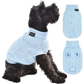 Parisian Pet Unisex Dog Sweaters - Pull Over, Turtle Neck Dog Sweater - Cable Knit Terracota Thick Dog Sweater - Fall, Winter Dog Clothes - Flexible Arm Holes Large Dog Sweaters - XL