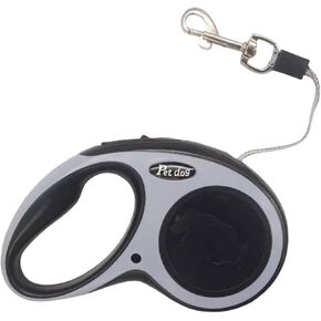 New Retractable Dog Leash (Cord), Ergonomic, Durable and Tangle Free Pet Walking Leash for Dogs Up to 26 lbs, 16 ft(Black)