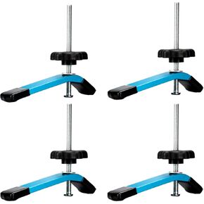 ZOKMOK Woodworking T Track Clamps: 4pcs Hold Down Clamps for Woodworking including 5 inches Length T Rail Track Slot Bolts Washeres and 5-star Nuts (M Size, Red)
