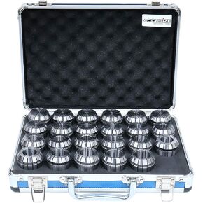 Accusize Industrial Tools 23 Pc Er40 Collet Set, Size from 1/8'' to 1'' in Fitted Strong Box, 0223-0935
