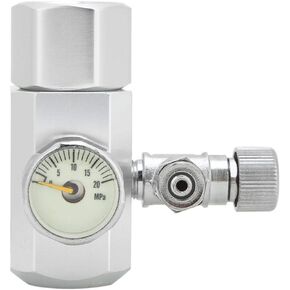 Aquarium CO2 Regulator Valve Fish CO2 Regulator Adjustable Output Pressure Valve with Gauges Integrated High Precision Needle Valve for Aquatic Plant CO2 System (W21.8)