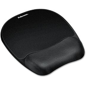 Fellowes 9176501 Mouse Pad w/Wrist Rest, Nonskid Back, 7 15/16 x 9 1/4, Black