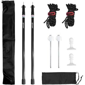 GEEWAY Telescoping Tarp Poles, 2 PCS 90" Aluminum Tent Poles, Portable Adjustable Tent Poles, Tent Poles for Tarp, RV Camping, Outdoor Activities (Grey)