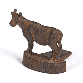 سدادة باب البقرة المصنوعة من الحديد الزهر، قطعتان من سدادة باب المزرعة الريفية، باللون البني in Kuwait