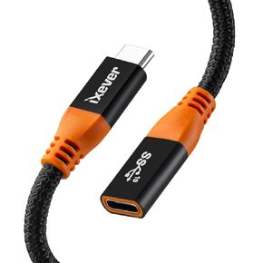 USB Type C Extension Cable 3.3ft, IXEVER USB-C 3.1 (Gen 2 10Gbps) Male to Female Extender Cord Compatible with Nintendo Switch, MacBook Pro,Dell XPS, Surface