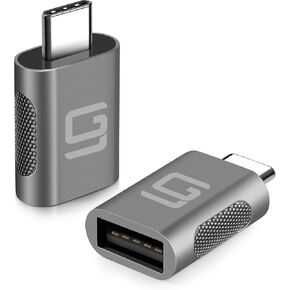 USB C to USB Adapter [2 Pack] USB C Male to USB3 Female Adapter Compatible with MacBook Pro iMac iPad Mini Thunderbolt 3/4 Devices Space Gray