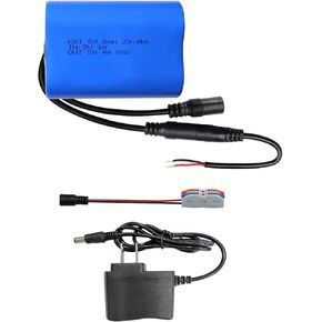 KBT 5V 6Ah Rechargeable Lithium Replacement Battery Pack, with 5V Battery Charger, Charging Cable for LED String Light, Home Security Camera, CCTV Camera, WiFi Router, DIY Project