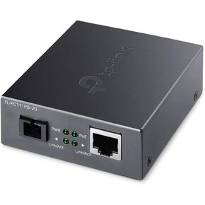TP-Link TL-FC111PB-20 | 10/100 Mbps WDM SFP to RJ45 Fiber to Ethernet Media Converter with 1-Port PoE | 10/100 Mbps RJ45 Port to 100Base-FX Single-Mode Fiber | Extend Fiber Distance Up to 20 km
