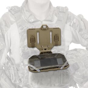 Qavctw Tactical molle Phone Holder Mount Plate Carrier Vest Attachments, Foldable Universal Tactical Chest Plate Carrier Phone Holder Mount for Screen Size 4.7-6.7