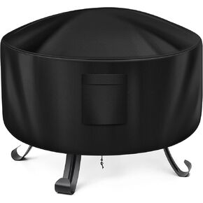 Fire Pit Cover Square, Fits for 28-32 Inch Gas Fire Table, Heavy Duty Oxford Fabric Outdoor Fireplace Cover, Waterproof Rectangle Firepit Cover, 32 x 32 x 24 Inch, Black