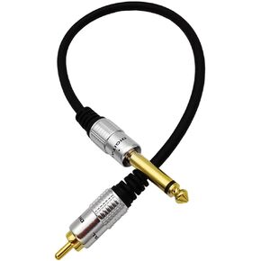 6.35 ملم إلى RCA، كابل RCA إلى 1/4 Mono TS، مطلي بالذهب 6.35 ملم أحادي أنثى إلى RCA ذكر كابل توصيل الصوت 5.6 قدم/1.8 متر. in Kuwait