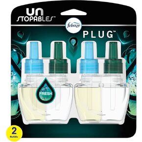 Febreze Unstopables Odor-Fighting PLUG Air Freshener, Fresh, (2) .87 fl. oz. Oil Refill in Kuwait