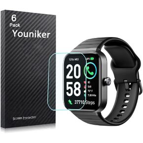 6 Pack Compatible with Fitpolo IDW15 1.8'' Screen Protector Film for SKG V7 Cyber 1.8 inch Smartwatch Screen Protectors Foils Screen Cover Crystal Clear HD Anti-Scratch