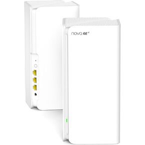 Tenda AXE5700 Mesh WiFi 6E System Nova MX21 Pro - up to 5600 sq.ft - Whole Home WiFi 6E Mesh System - New 6GHz Band - Tri-Band Mesh Router for 200 Devices - 7*3dBi Antennas for Strong Signal - 2-Pack