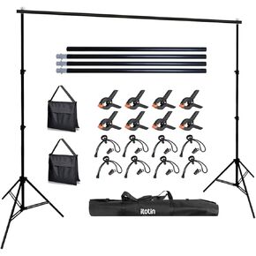 Backdrop Stand 10x7ft(WxH) Aluminum Alloy Photo Studio Background Stand Support System Backdrop Support Kit, for Photography, Advertising Display, Parties Decoration