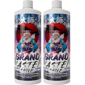 GRAND MASTER SMOKE (64oz / 2 pack value bundle) SOAK & WASH BIODEGRADABLE GLASS PIPE CLEANER, Removes Sticky Icky Resin and Tar Deposits No Shaking/No Scrubbing