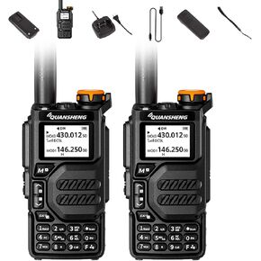 2 Packs Quansheng UV-K5 Radio USB-C Charging Dual Band Two Way Radio Long Range for Adult 5W Long Range Handheld Radio NOAA Scrambler/DTMF One Key Copy