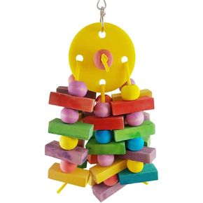 YF-ANEN Parrot Bird Chew Toys - Natural Wooden Bite Blocks for Small to Medium Parrots