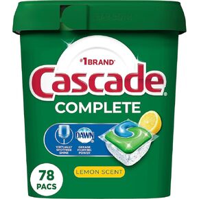 Cascade Complete Dishwasher Pods, Dishwasher tabs, Dish Washing Pods for Dishwasher, Dishwasher tablets, Lemon Scent ActionPacs, 78 Count