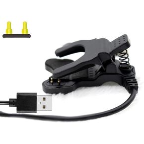 Black USB Port Compatibility Backup Chargers, 2-Pin 3mm 4mm Clip Type Charging Cable USB Charger Adaptor for Child Smart Watch Wristbands Portable Power Banks