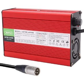 54.6V 5A Li-ion Battery 13S 48V Charger Lithium ion Battery Smart Charger Red Aluminum with 3pin XLR Plug