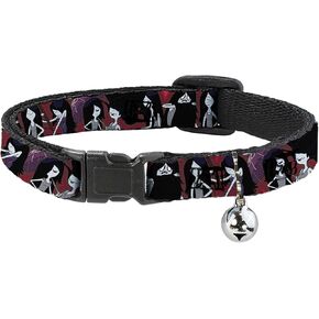 Cartoon Network Breakaway Cat Collar with Bell, Easy Adjustable, Adventure Time Marceline Poses Collage Reds, 8.5 to 12 Inches 0.5 Inch Wide