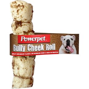Powerpet: Bully Beef Cheek Rolls- 100% Natural Dog Chews - High in Protein, Low in Fat -Bully Sprinkled Flavor