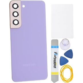 Bora Purple Acrylic Glass Back Panel Cover Replacement for Samsung Galaxy S22 5G SM-S901B SM-S901U with Rear Camera's Frame and Glass Cover Pre Cut Adhesive and Installation Instruction Tool Kit