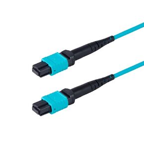 SpeedyFiberTX 1-Pack 200 Feet 8 Fiber Low Loss MPO Trunk Cable for 40G QSFP+ SR4/CSR4, 100G QSFP28 SR4, 200G QSFP56 SR4 Transceivers| Type-B Polarity| OM4 Fiber| 3.0mm Aqua Plenum OFNP Jacket