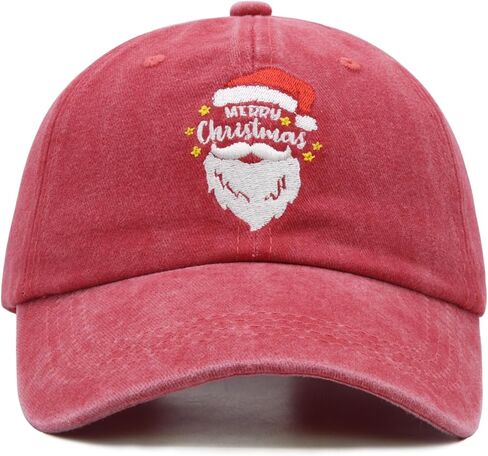 Christmas Hats for Adults with Gift Box, Adjustable Santa Baseball Cap, Embroidered Xmas Baseball Hat in Kuwait