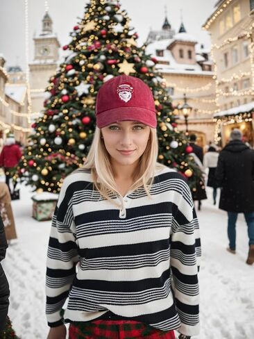 Christmas Hats for Adults with Gift Box, Adjustable Santa Baseball Cap, Embroidered Xmas Baseball Hat in Kuwait