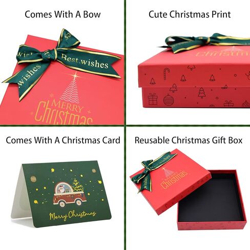 Christmas Hats for Adults with Gift Box, Adjustable Santa Baseball Cap, Embroidered Xmas Baseball Hat in Kuwait