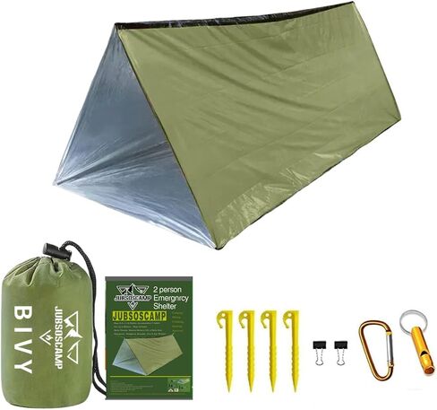 1 PCS Emergency Tent, Polyester Film Storm Shelter Survival Shelter for 2 Person Car Camping, Hiking & Outdoor Survival Kits (59 X 98.4 in) in Saudi Arabia